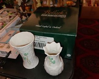 Belleek Mini Vases In Box