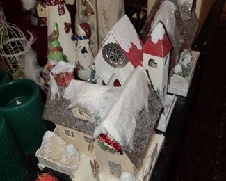 Retro Christmas Houses Including Shiny Brite By Christopher Radko