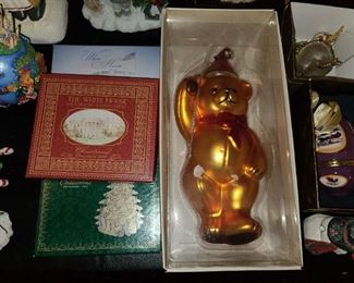White House Christmas Ornaments & Glass Teddy Bear