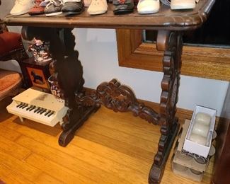 Antique Carved End Table