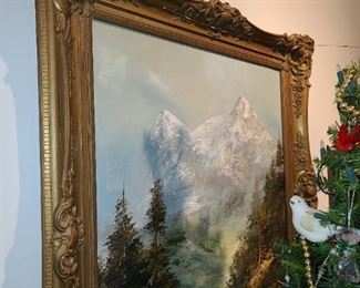 Antique Painting In Carved Frame