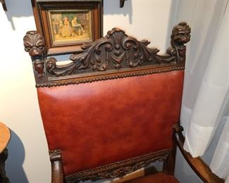 Antique Carved Throne Chair