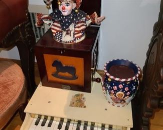 Vintage Toy Piano & Jack In The Box