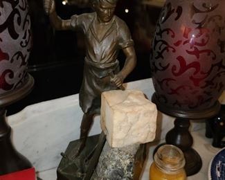 Bronze & Marble Statue Figurine