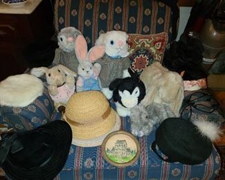 Vintage Hats & Plush Bunnies