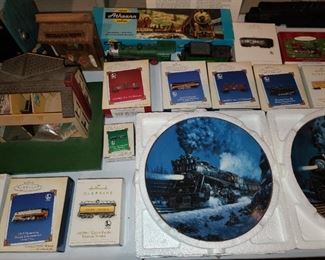 Train Collectibles GALORE! (Train Cars, Train Sets, Bridges, Books, Collector's Plates, Ornaments, Posters, Pictures, Paintings, Figures, Buildings, Accessories, Clocks, & MORE!)