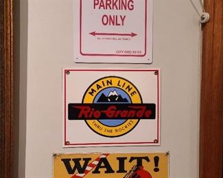 Porcelain Train Signs