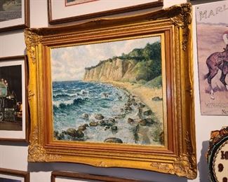 Antique Painting In Carved Framed