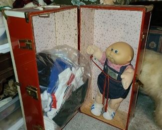 Vintage Cabbage Patch Doll W/ Clothing & Carrying Case (Original Box Available!)