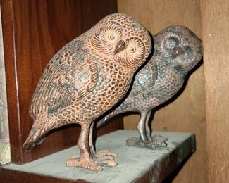 Vintage Metal Owl Figurines
