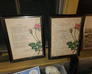 Vintage Framed Poems