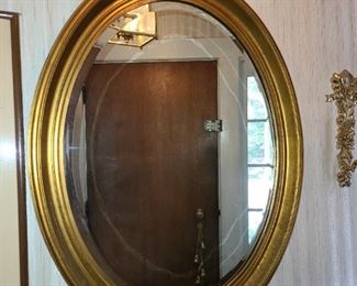 Large Gold Oval Mirror