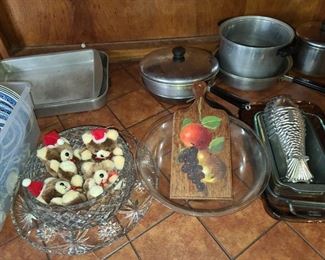 Assorted Kitchen Items (Pots, Pans, China, Glassware, Dishware, Etc.)