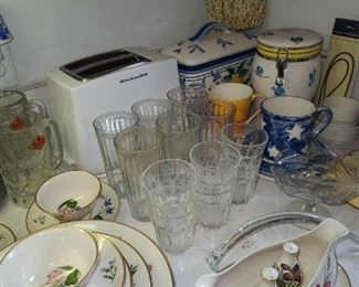 Assorted Kitchen Items (Pots, Pans, China, Glassware, Dishware, Etc.)