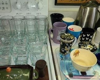 Assorted Kitchen Items (Pots, Pans, China, Glassware, Dishware, Etc.)