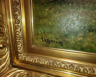 STUNNING Gold Carved Framed Antique Painting