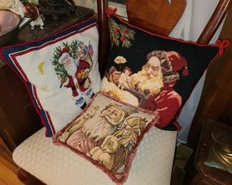 Decorative Christmas Needlepoint Pillows