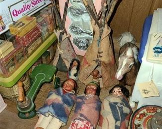 Native American Indian Dolls W/ Teepees