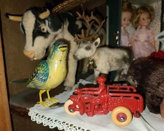 Germany Wind-Up Tin Toy & Cast Iron Police Tricycle