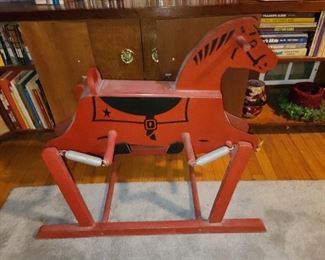 Vintage Wooden Bouncing Rocking Horse