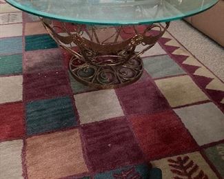 Coffee table and rug
