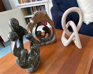 Carved Stone Figures, Made in Zimbabwe and Kenya