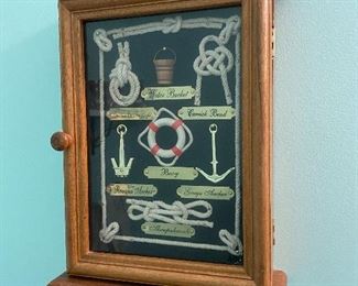 Wall Cabinet with Nautical Knots Display, Approx. 12"x15"