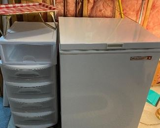 Small Kelvinator Chest Freezer, Storage Bins