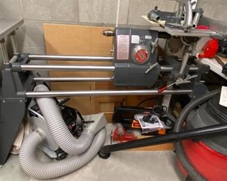 Shop Smith Mark V - INCLUDES: A 34 inch Lathe
A 10 inch Table Saw
A 12 inch Disc
A Horizontal Boring & Doweling Machine
A 16-1/2 inch Drill Press