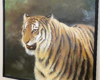 Beautiful Painting of a Tiger, Signed by the Artist