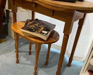 Vintage Kidney Shaped Desk and Stool, Electronics
