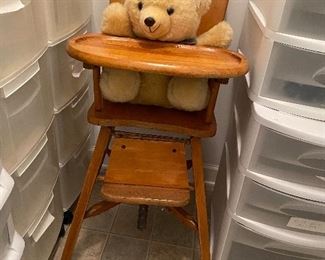 Vintage Wooden High Chair
