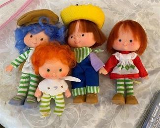Vintage Strawberry Shortcake Dolls - "Strawberry Shortcake", "Huckleberry Pie", "Crepe Suzette" and "Apple Dumplin'"