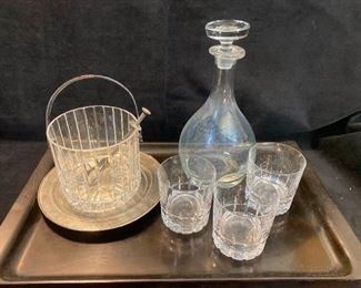 Crystal barware and carafe
