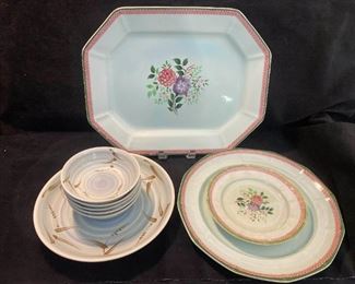Vintage serving platter and plates