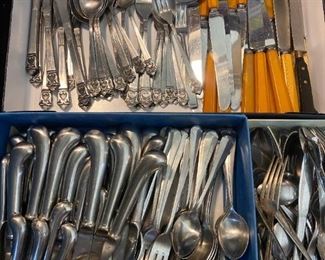 An assortment of flatware and other pieces