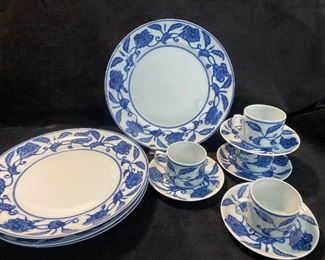 Blue on white porcelain