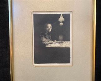 Vintage framed lithograph