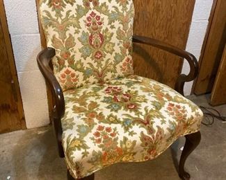 Upholstered armchair floral design