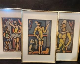 Trio of artwork mid century modern