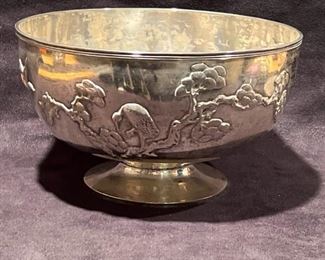 024 Asian Import Silver Pedestal Bowl