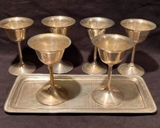028 Zee Wo Silver Tray Morewear Silver Wine Glasses