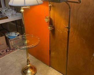 165 Brass, And Gold Metal, Glass Floor Lamps