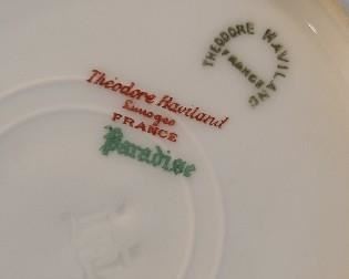 Theodore Haviland Limoge Service for 7, 62 Piece set of "Paradise", including serving pieces.