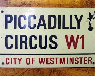 Collectible Tin Signs, Coca Cola, Old Gold Cigarettes, Piccadilly Circus, And Restricted Area
