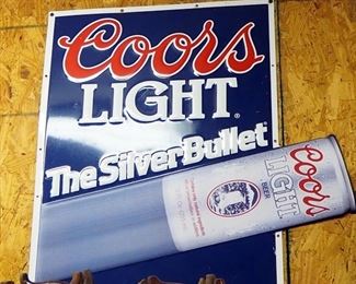 Metal Coors Light Silver Buller Sign, 26" x 24", George Kilian's Irish Red Serving Tray