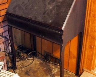 Antique Flip Top Writing Desk, With Drawer, 39" x 28" x 15.5