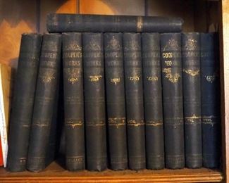 Hardback Book Collection Of Coopers Works, Published By Collier, Copyright 1893, Volumes 1-10 And Works Of Alexandre Dumas