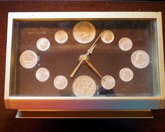 Vintage Numismatic Coin Clock By Ambassador, Model No 66