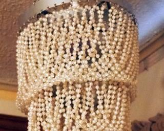 Hanging Beaded Mini Chandelier 9" Diameter